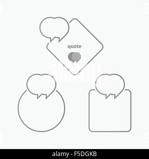 set of quote icons isolated on white background. vector speech bubbles Stock Vector