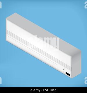 White airconditioner for medium room, isometric vector illustration Stock Vector