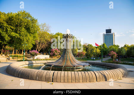 Fountain in Taksim Gezi Park is an urban park next to Taksim Square in Istanbul Beyoglu district Stock Photo