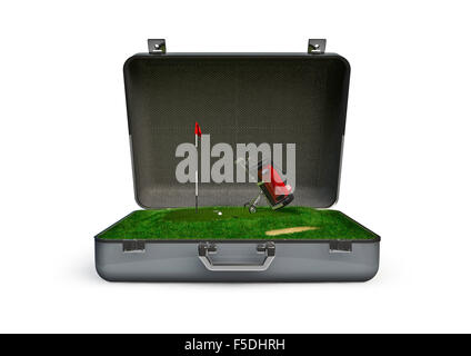 Package holiday golf / 3D render of golf tourism concept Stock Photo