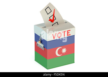 Azerbaijan election ballot box for collecting votes isolated on white background Stock Photo