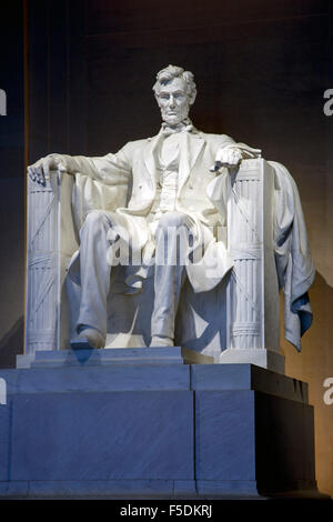 Statue of Abraham Lincoln, Lincoln Memorial, Washington, District of Columbia USA Stock Photo
