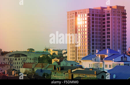 Urban landscape of the city of Anapa in Russia colored backgrounds Stock Photo