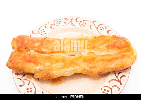 Traditional Bosnian cheese pie - burek. Stock Photo