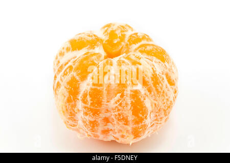 Peeled tangerine isolated on white. Stock Photo