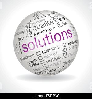 French Solutions theme sphere with keywords full vector Stock Vector