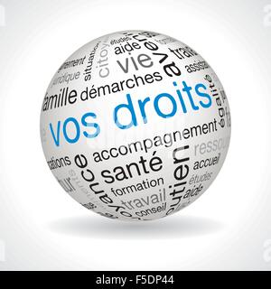 French Your Rights theme sphere with keywords full vector Stock Vector