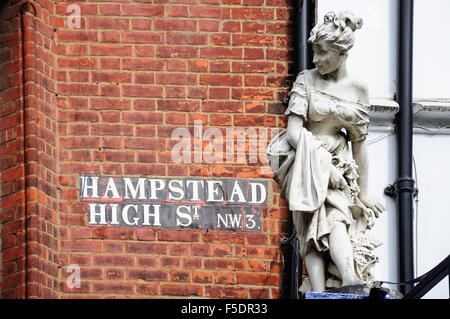 Street sign, Hampstead High Street, Hampstead, London Borough of Camden, Greater London, England, United Kingdom Stock Photo