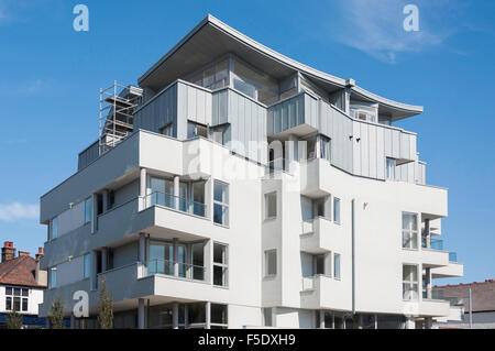 Modern apartment building, Broadway, Leigh-on-Sea, Essex, England, United Kingdom Stock Photo