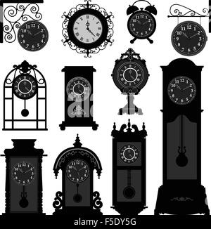 Clock Time Antique Vintage Ancient Classic Old Traditional Retro Stock Vector