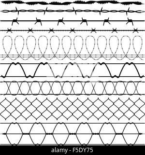 Fence Barbed Wire barbwire Stock Vector