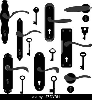 Door Handle Knob Latch Key Keyhole Stock Vector