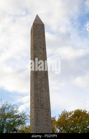 Cleopatra’s needle in Central Park is the oldest outdoor monument that can be found in NYC Stock Photo