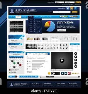 Web Design Website Site Template and Elements Icons Set Stock Vector