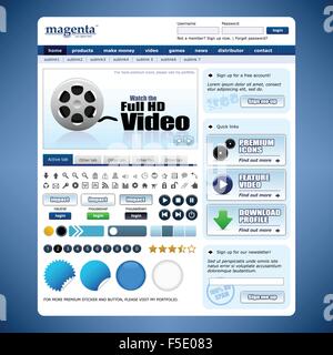 Web Design Website Site Template and Elements Icons Set Stock Vector