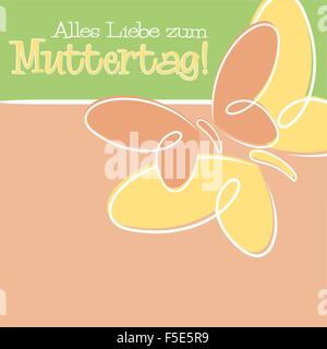 Hand Drawn German Happy Mother's Day card in vector format. Stock Vector