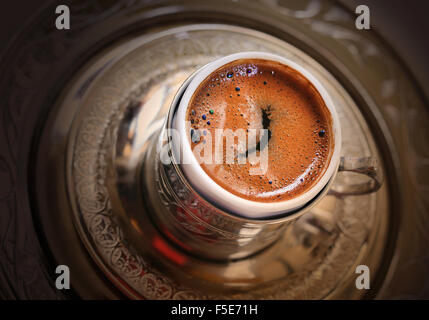 delicious fresh Turkish coffee in a cafe Stock Photo