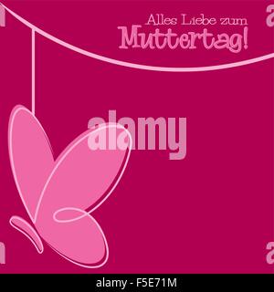 Hand Drawn German Happy Mother's Day card in vector format. Stock Vector