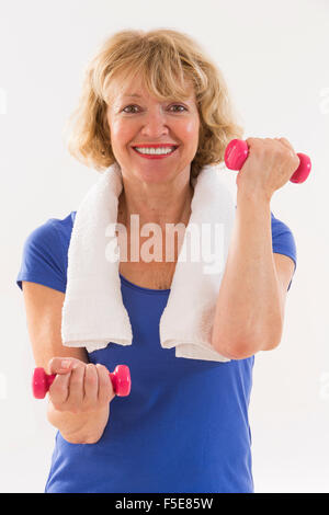 Healthy fitness elderly woman . Sport and exercise concept. Stock Photo