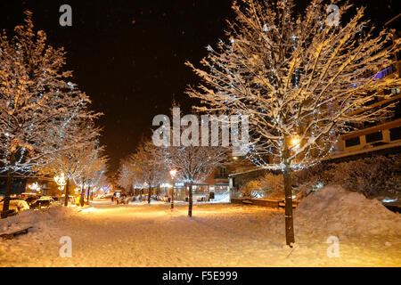 Saint-Gervais-les-Bains in winter, Haute-Savoie, France, Europe Stock Photo