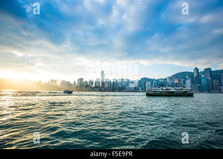 Hong Kong skyline with Star Ferry, Hong Kong, China, Asia Stock Photo