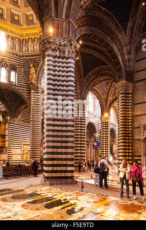 Interior of (Duomo di Siena) (Siena Cathedral), dating from the mid-14th century, Siena, Tuscany, Italy, Europe Stock Photo