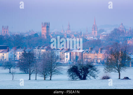 Oxford from South Park in winter, Oxford, Oxfordshire, England, United Kingdom, Europe Stock Photo