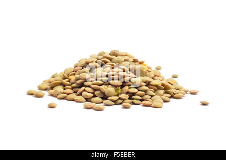 raw lentil beans isolated on white Stock Photo