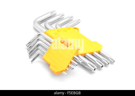 hex key set on white Stock Photo