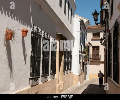 Houses in old quarter, Ronda, Malaga province, Andalucia, Spain, Europe Stock Photo