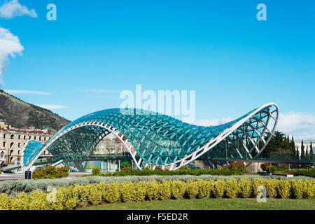 Bridge of Peace on Mtkvari River, Tbilisi, Georgia, Caucasus, Central Asia, Asia Stock Photo