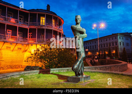 Statue of Georgian architect Shota Kavlashvili, Tbilisi, Georgia, Caucasus region, Central Asia, Asia Stock Photo