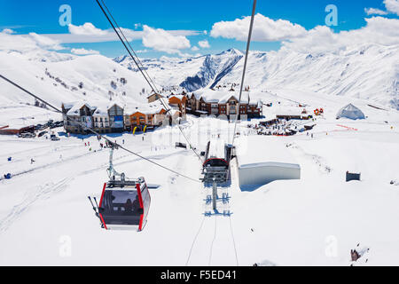 Gondola lift, Gudauri ski resort, Georgia, Caucasus region, Central Asia, Asia Stock Photo