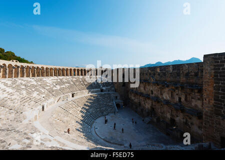 The second century Roman theatre, built by Emperor Marcus Aurelius, Aspendos, Pamphylia, Anatolia, Turkey, Asia, Eurasia Stock Photo