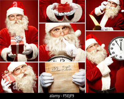 Collection of Santa Claus images Stock Photo