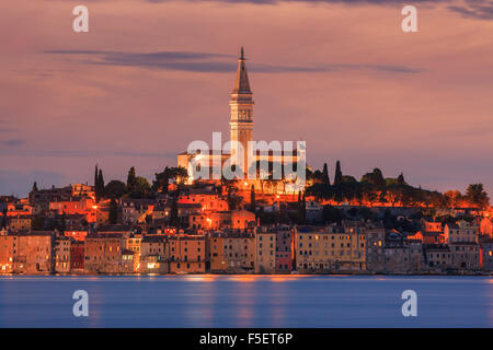 Rovinj is a city in Croatia situated on the north Adriatic Sea. Located on the western coast of the Istrian peninsula Stock Photo