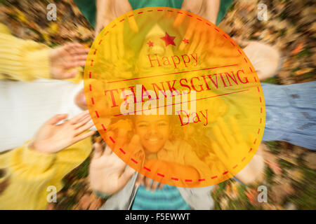 Composite image of happy thanksgiving Stock Photo