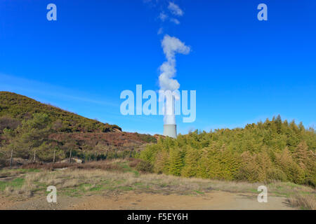 Geothermal power is a form of alternative and sustainable energy production compared to those that use fossil fuels. Production Stock Photo
