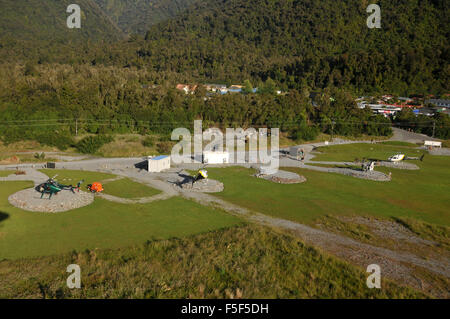 Franz Josef helicopter landing site, Franz Josef, South Island, New Zealand Stock Photo