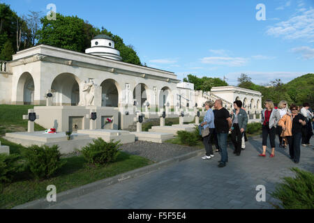 Lviv, Ukraine, Polish tour group visited graves of fallen soldiers of the Polish Army Stock Photo