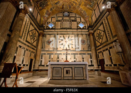 Altar in the Baptistry of the Duomo, central cathedral of Florence, Italy,Baptistery interior Florence, Italy Stock Photo