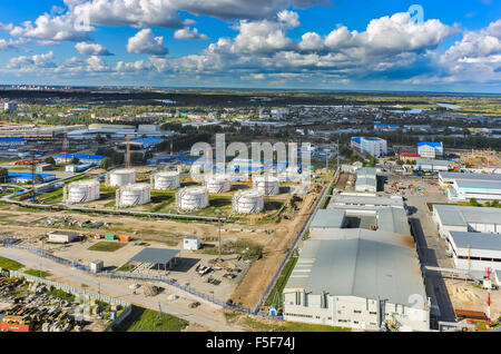 Aerial view on oil pumping station. Tyumen. Russia Stock Photo