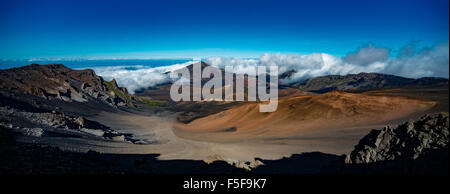 An aerial view of Haleakala Crater at the summit in Haleakala National