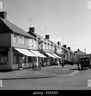1950s historical, Shops at Cowley, Oxford, home of the car body manufacturing business the Pressed Steel Company, at the time, the largest in Europe. Stock Photo
