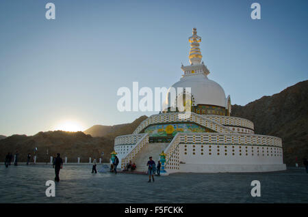 Shanti Stupa, Leh, Ladakh, India Stock Photo