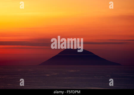A view of Stromboli from mainland Italy Stock Photo