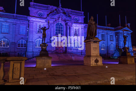 South Shields Town Hall Night Shot Stock Photo