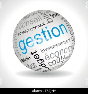 French management theme sphere with keywords full vector Stock Vector