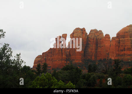 Beautiful natural red sandstone formations in Coconino National Forest of Sedona, Arizona Stock Photo
