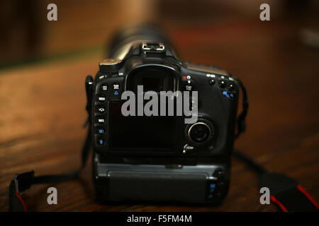 Professional modern DSLR camera Stock Photo